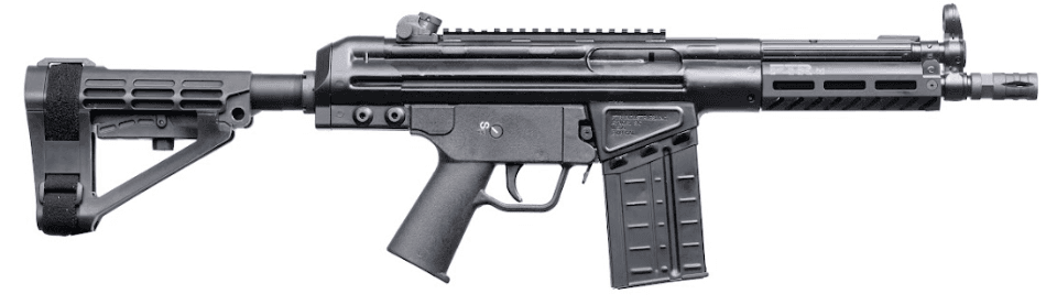 PTR  PDWR BR 308 Win 20+1 8.50" Black Nitride Heavy Contour Threaded Barrel, Black Parkerized Aluminum Picatinny Rail Receiver, SB Tactical Brace, Black Polymer Grip