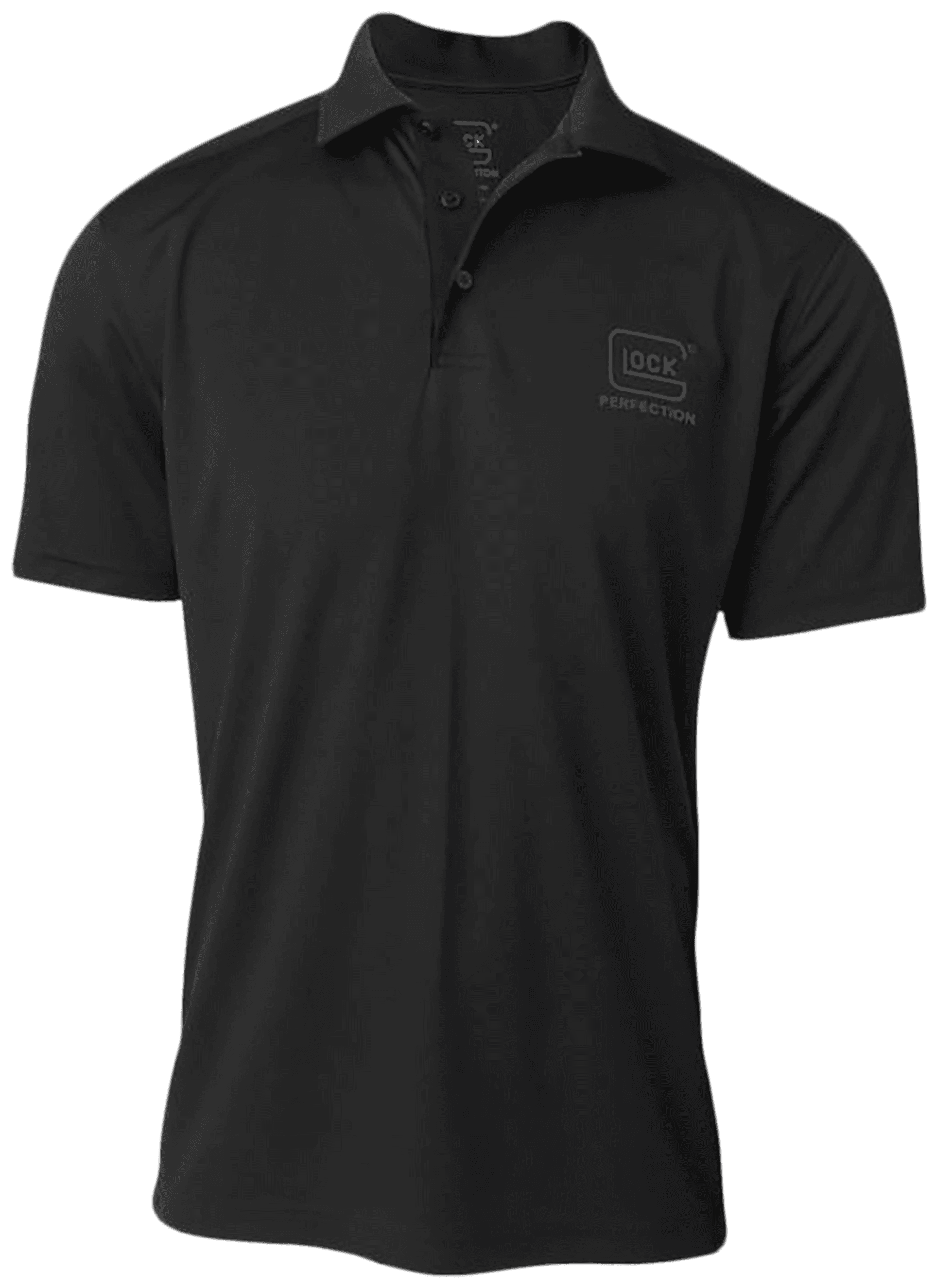 Glock AP96213 Glock Perfection Polo  Black Polyester Mesh Short Sleeve Large