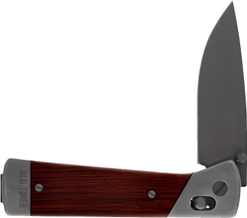 Old Timer Frontier Pivot Lock Folding Knife 3-1/10" Drop Point Blade Wood