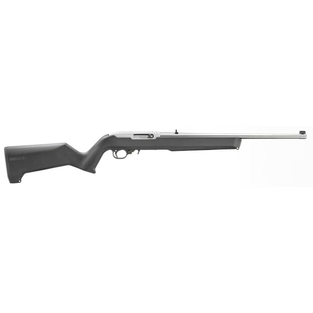 Ruger 31224 10/22 Carbine 22 LR 10+1 18.50" Clear Satin Stainless Steel Barrel, Drilled & Tapped Stainless Steel Receiver, Black Textured Magpul MOE X-22 w/M-LOK Synthetic Stock