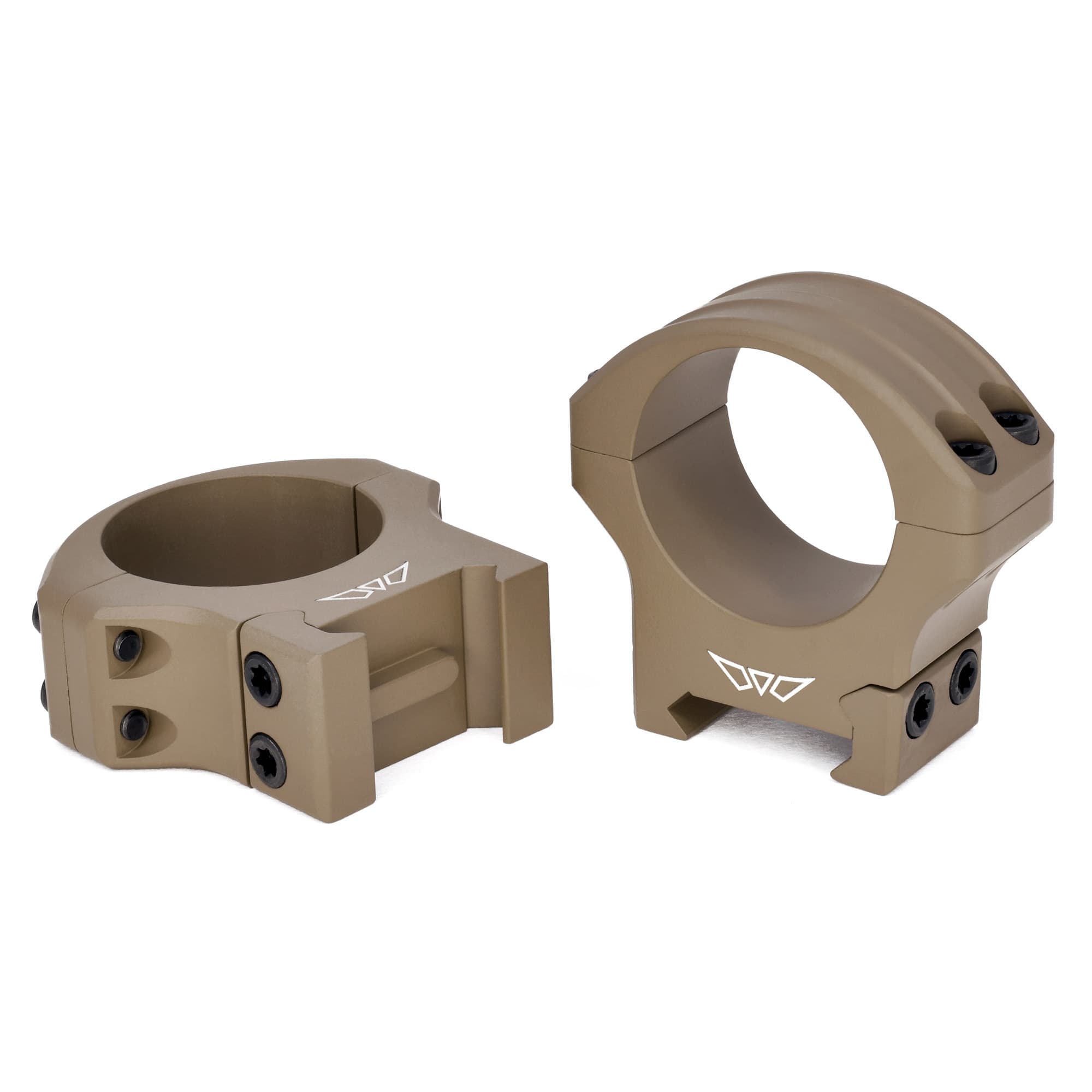 Warne HyperLite 30mm Low Dark Earth Scope Rings STANAG 4694 MagnaFusion