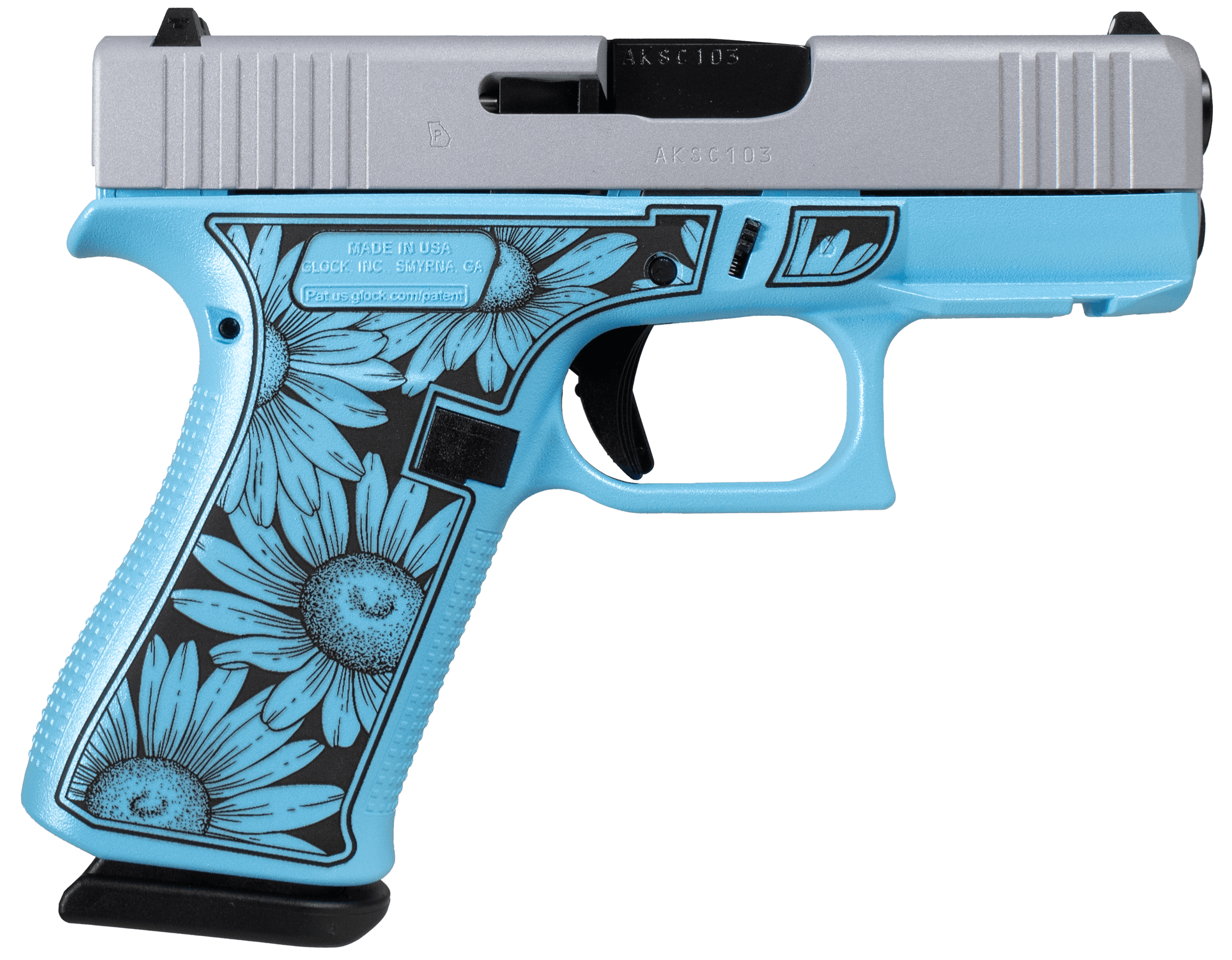 Glock UX4350204frdaisyblue 9mm Luger 3.41" 10+1 Daisy Blue