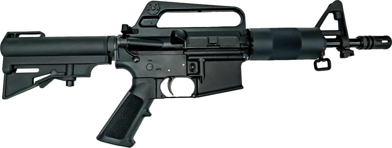DPMS "Kitty Kat" C7 FSB AR-15 Pistol - Black | 5.56NATO | 7.5" Barrel | 4" Knurled Tube Handguard | C7 Carry Handle | CAR-Style Brace