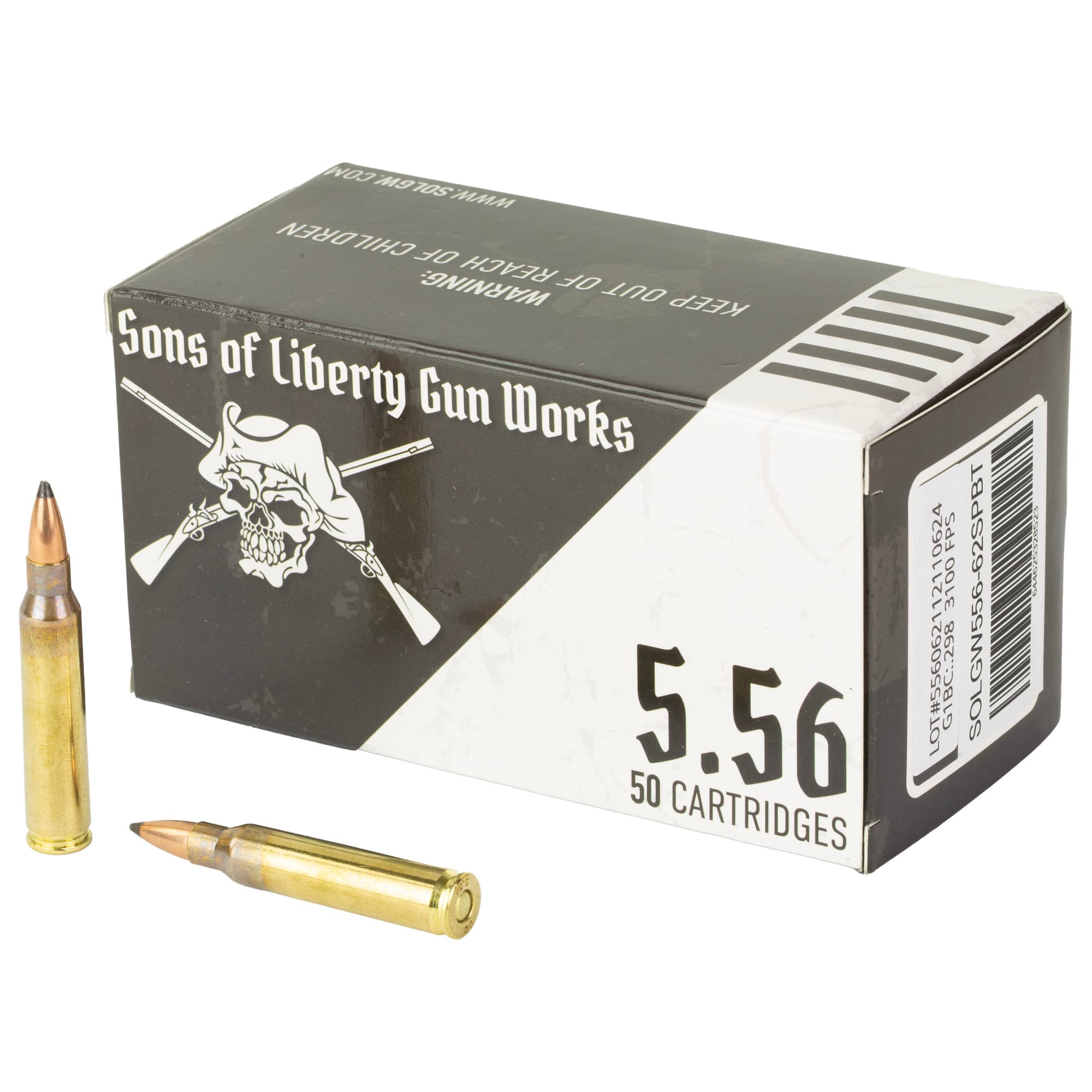 Sons of Liberty Gun Works 556 NATO Soft Point 62 Grain 50 Rounds
