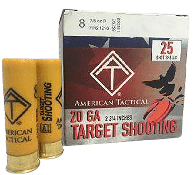 American Tactical Inc ATI Target Load 20 Gauge 2.75 Inch 8 Shot 7/8 Ounce 25 Rounds