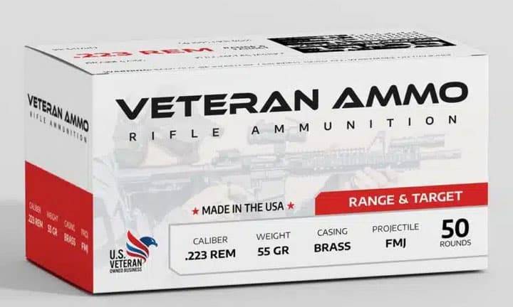 Veteran Ammo 223 Remington Full Metal Jacket 55 Grain 50 Rounds