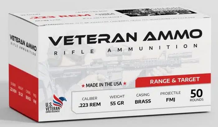 Veteran Ammo 223 Remington Full Metal Jacket 55 Grain 50 Rounds