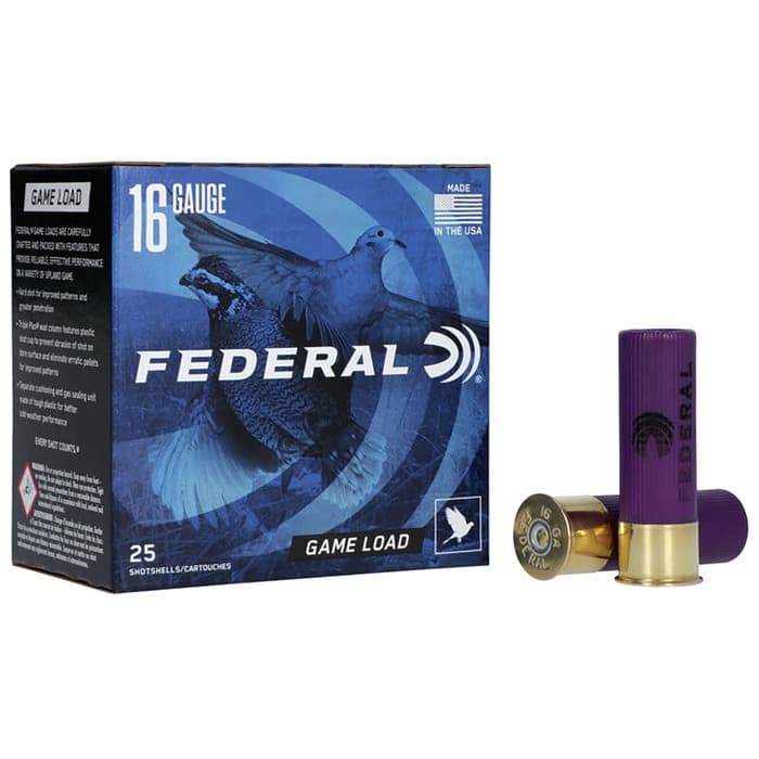 Federal Game-Shok Upland 16 Gauge Shot One Ounce 7.5 25 Rounds