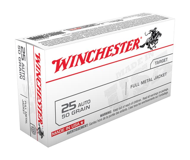Winchester Q4203 25 ACP 50 Full Metal Jacket 50 Grain 50 Rounds