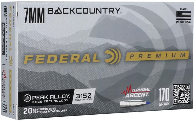 Federal Premium Terminal Ascent 7mm Backcountry 170 Grain 20 Rounds