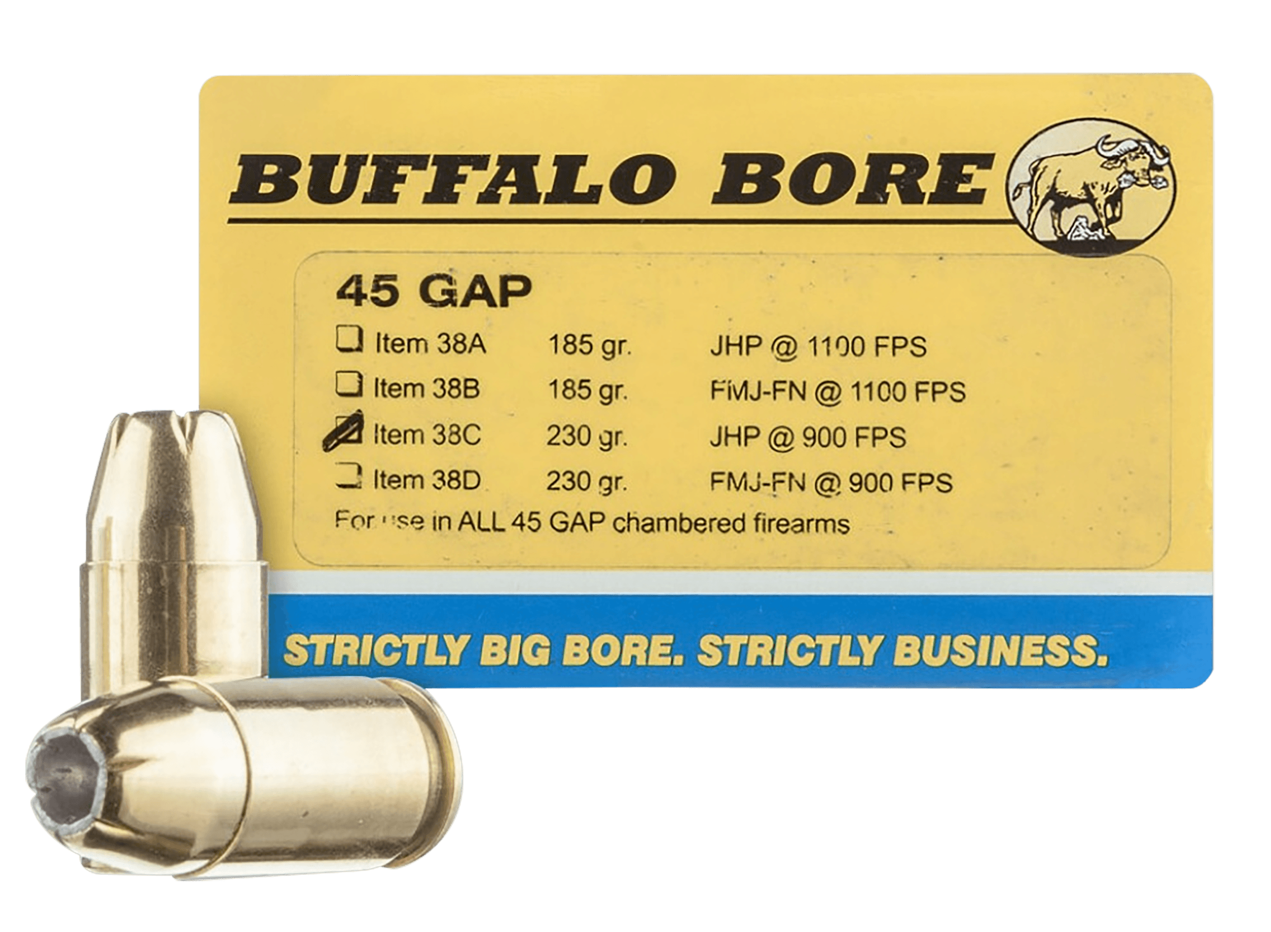 Buffalo Bore Personal Defense 45 GAP Jacket Hollow Point 230 Grain 20 Rounds