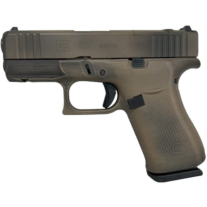 Glock G43X MOS 9mm Luger 3.41 inch Barrel 10 Round Distressed FDE