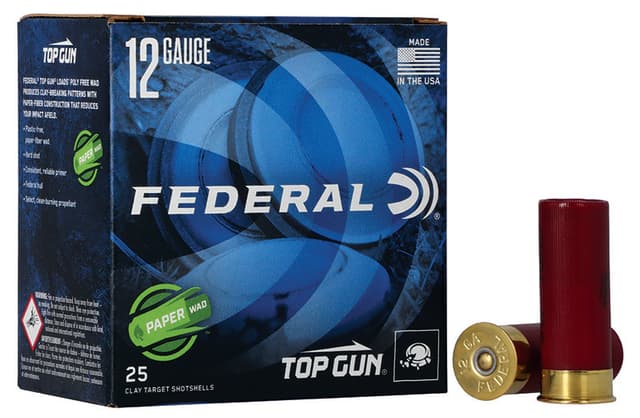Federal Top Gun 12 Gauge 2 3/4 Inch 1 1/8 Ounce Paper Wad #7.5 25 Rounds