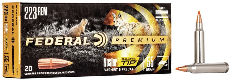 Federal V-Shok 223 Remington Nosler Ballistic Tip 55 Grain 20 Rounds