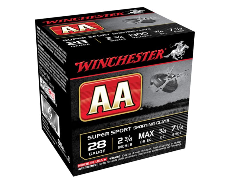 Winchester AA Sporting Clays VP 28 Gauge 7.5 Shot 3/4 Ounce 500 Rounds
