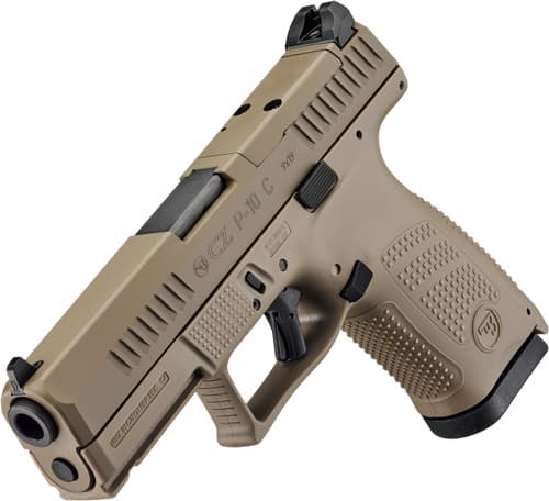 CZ P-10 C 9mm Luger 3.74in 15+1 Flat Dark Earth Polymer Frame Optic Cut