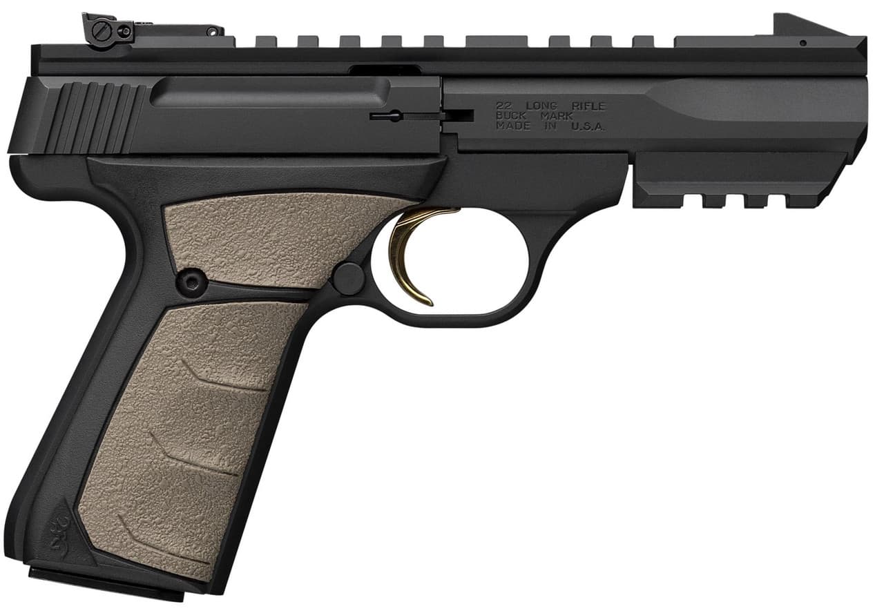 Browning Buck Mark Urx 22 Long Rifle 5.5 in 10+1 Matte Blued Flat Dark Earth FDE Overmolded Grip