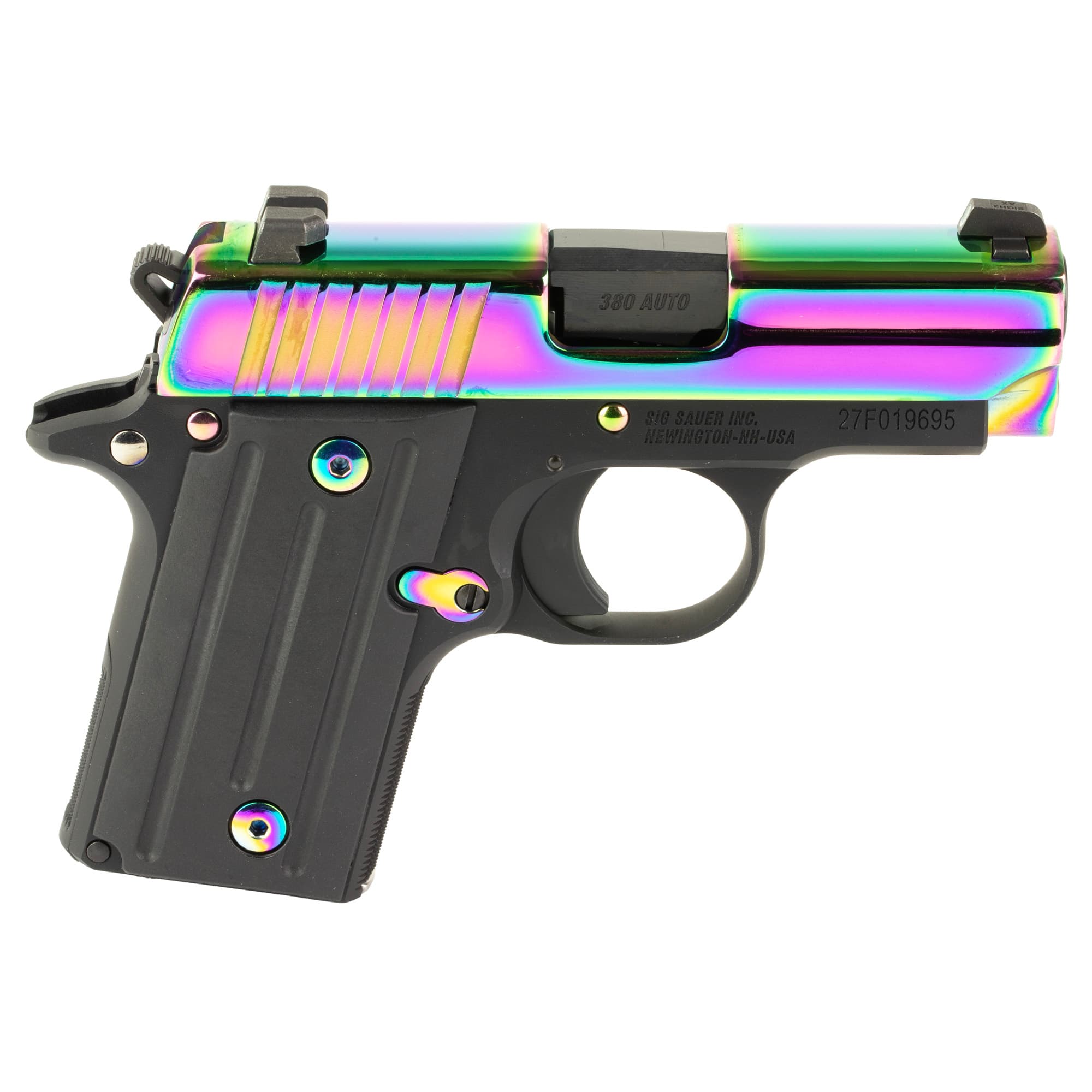 Sig Sauer P238 380 Acp 2.7in 6+1 Rainbow Titanium Slide Anodized Frame