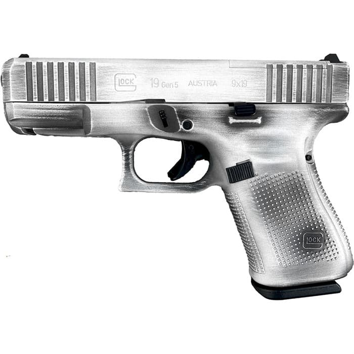 Glock G19 Gen5 MOS 9mm 4.02in 15-Round Distressed Stormtrooper White