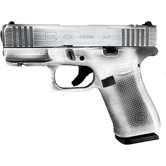 Glock 43x Mos 9mm 3.41in Barrel 10+1-Round Distressed Stormtrooper White
