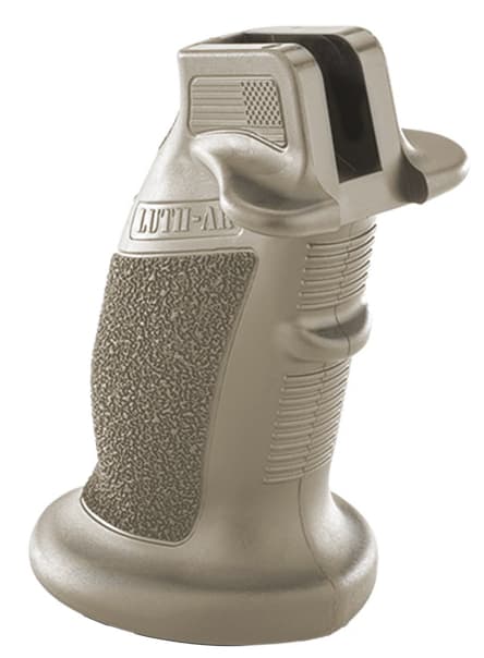 Luth-Ar Wing Grip Ambidextrous Ar Pistol Grip Flat Dark Earth Palm Shelf
