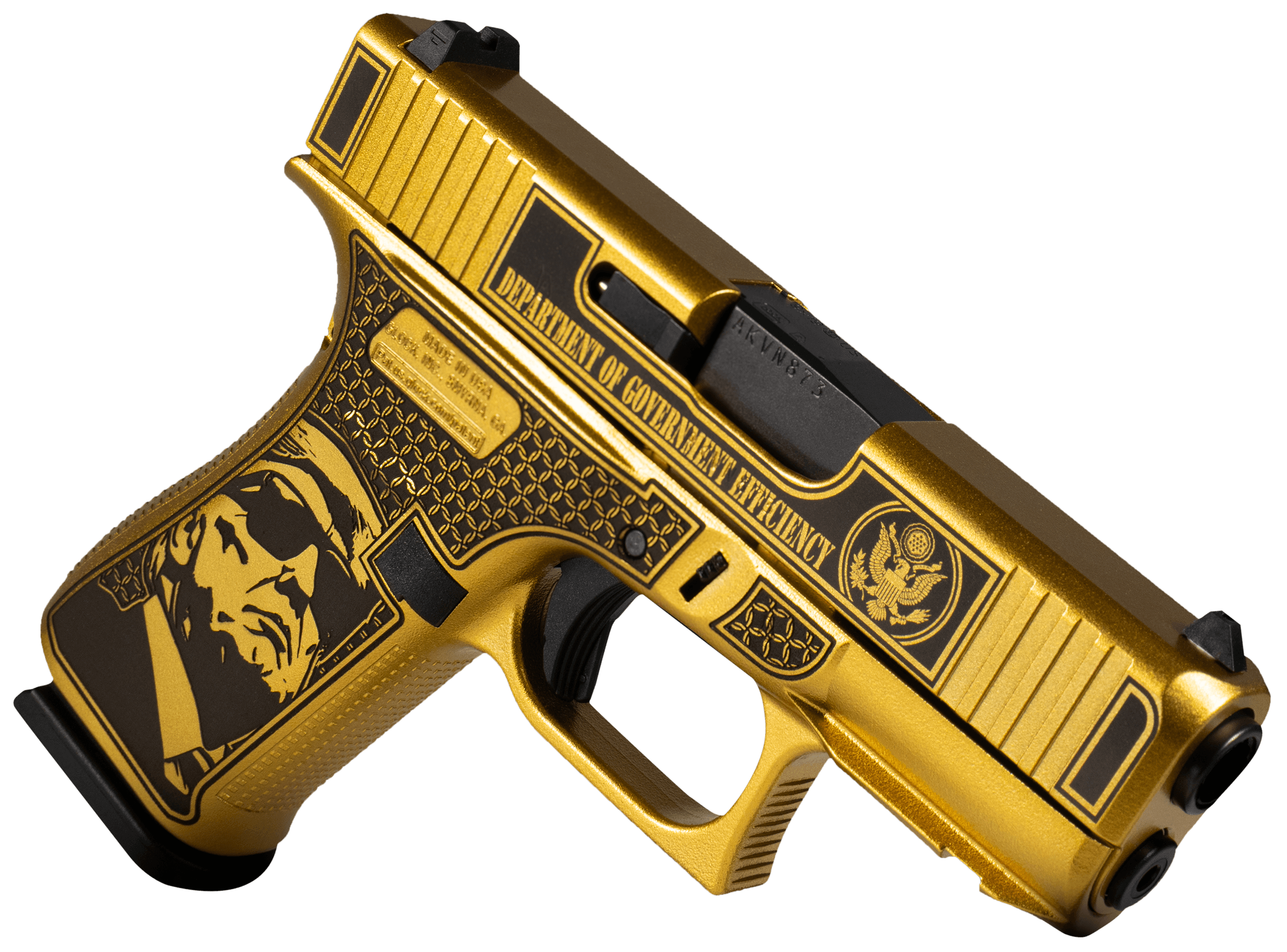 Glock G43X 9mm 3.41" 10 Rounds Glamour Gold Cerakote