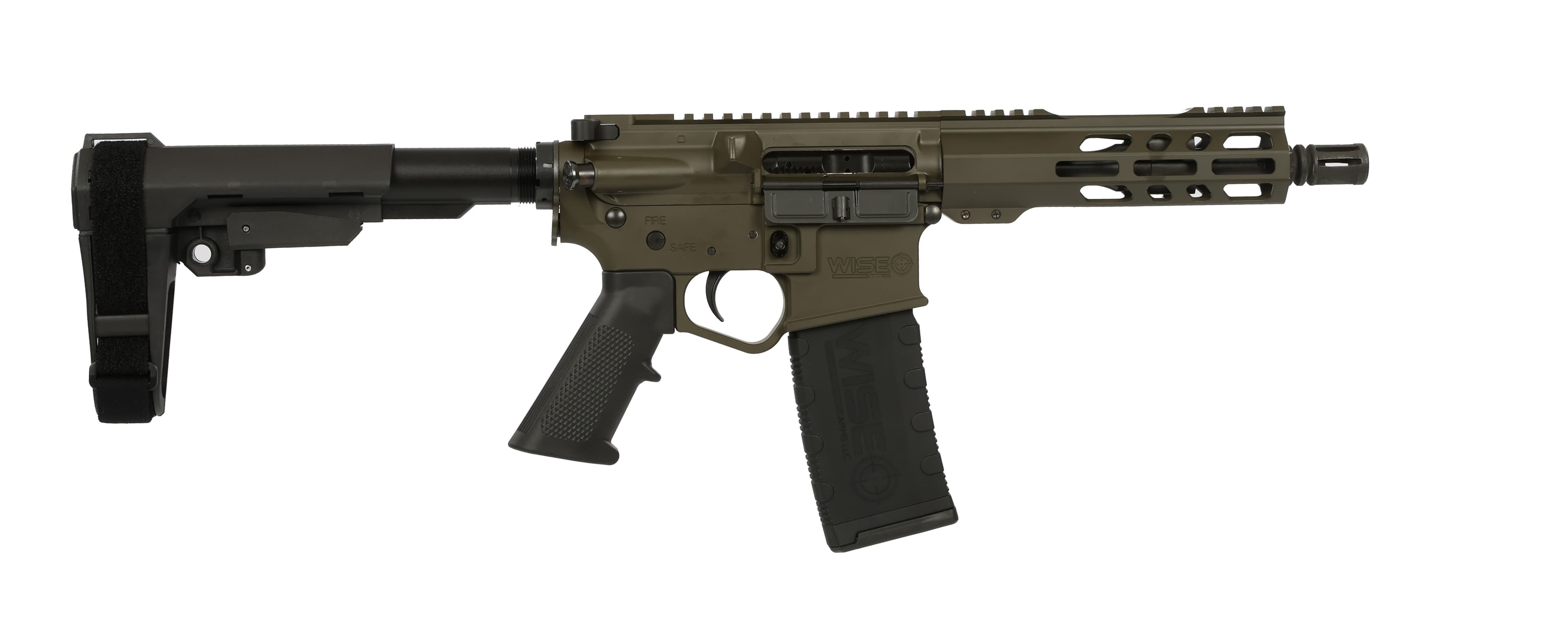Wise Arms WA-15B 5.56x45mm NATO 7.5 Inch Olive Drab Green Semi-Automatic Pistol