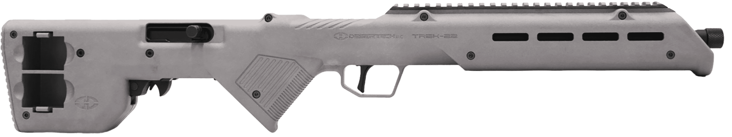Desert Tech TRKRF2218GRY TREK-22  Gray Compact 22 LR 10+1 18" Free Floating Steel Barrel, Picatinny Rail Receiver, M-LOK Handguards, Fixed Polymer Stock, Suppressor Ready