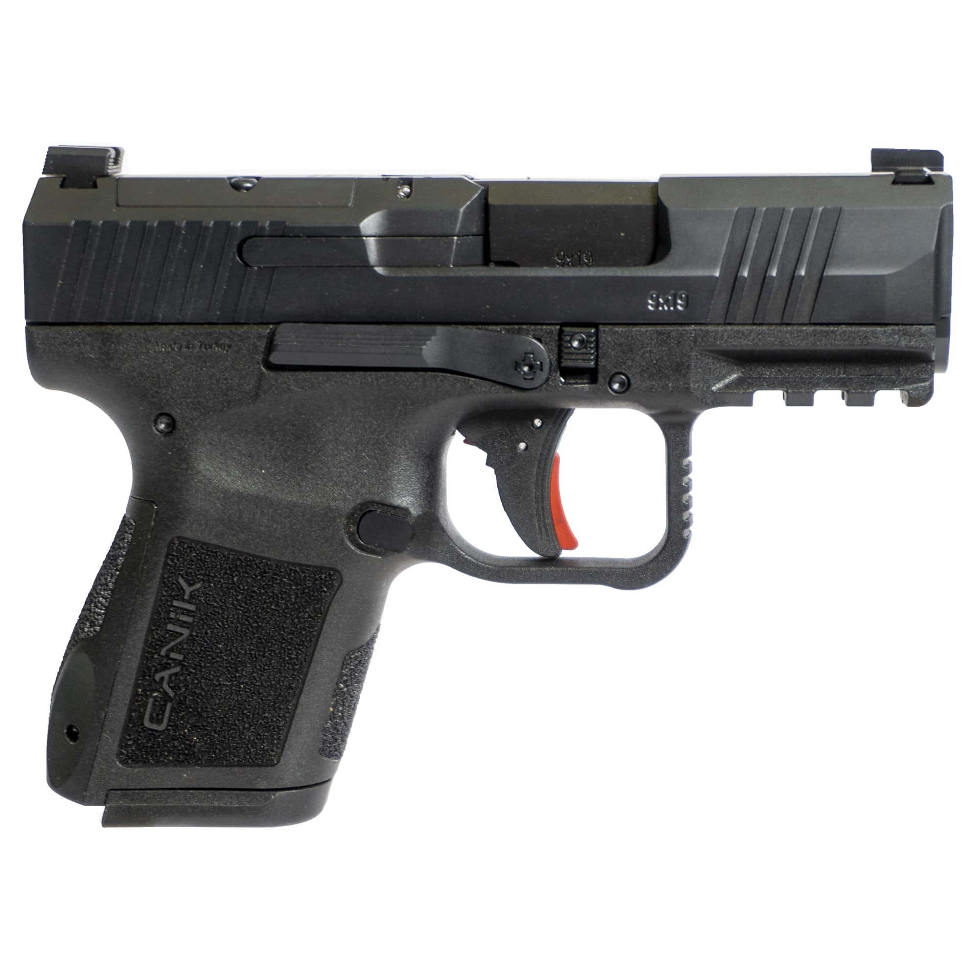 Canik HG7651CAN Mete MC9 *CA Compliant Micro-Compact Frame 9mm Luger 10+1 3.18" Steel Barrel, Black Cerakote Optic Ready/Serrated Steel Slide, Black Polymer Frame w/Picatinny Rail, Textured Grip
