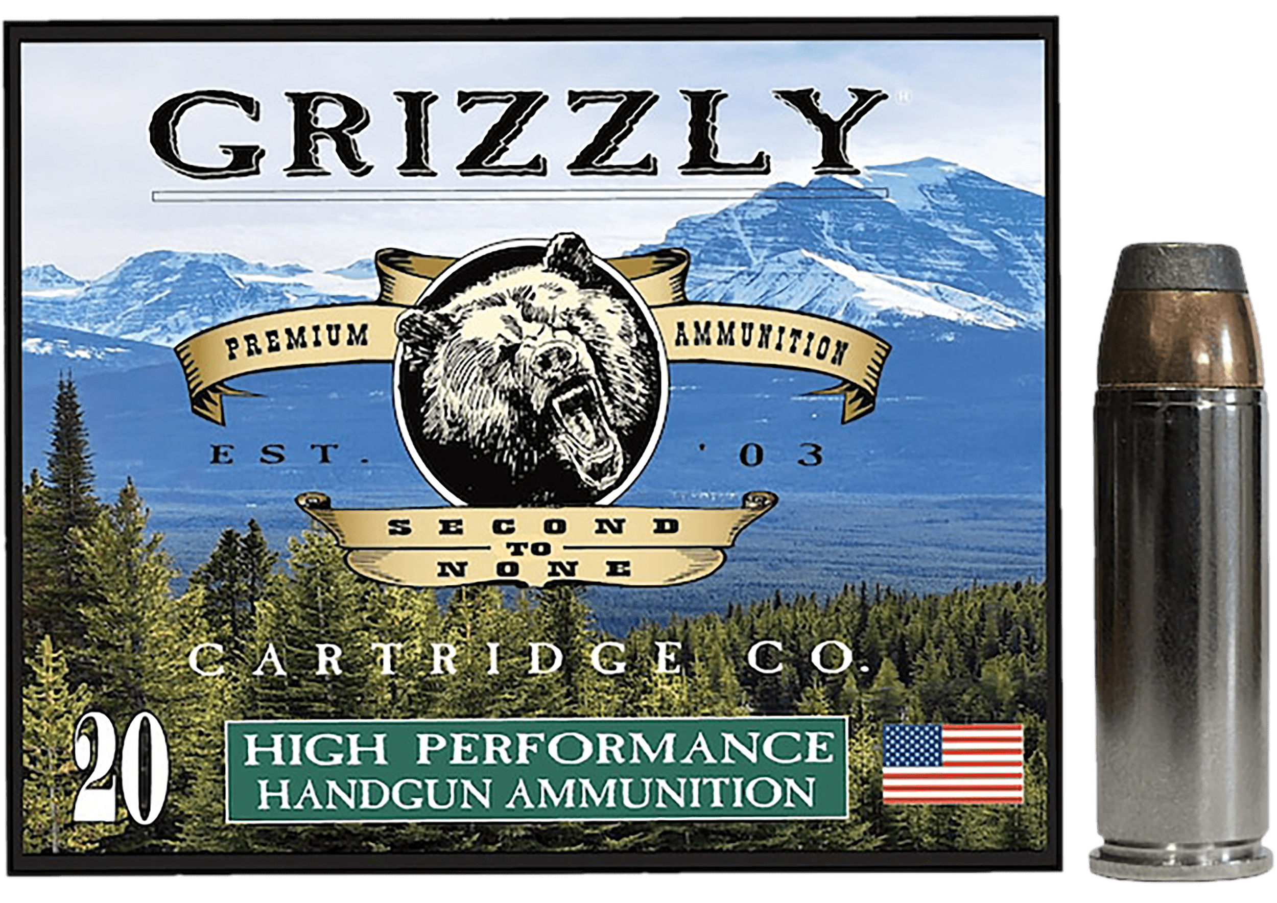 Grizzly Ammo GC45C+P10   45Colt+P 300gr Bonded Flat Point 20 Per Box/10 Case