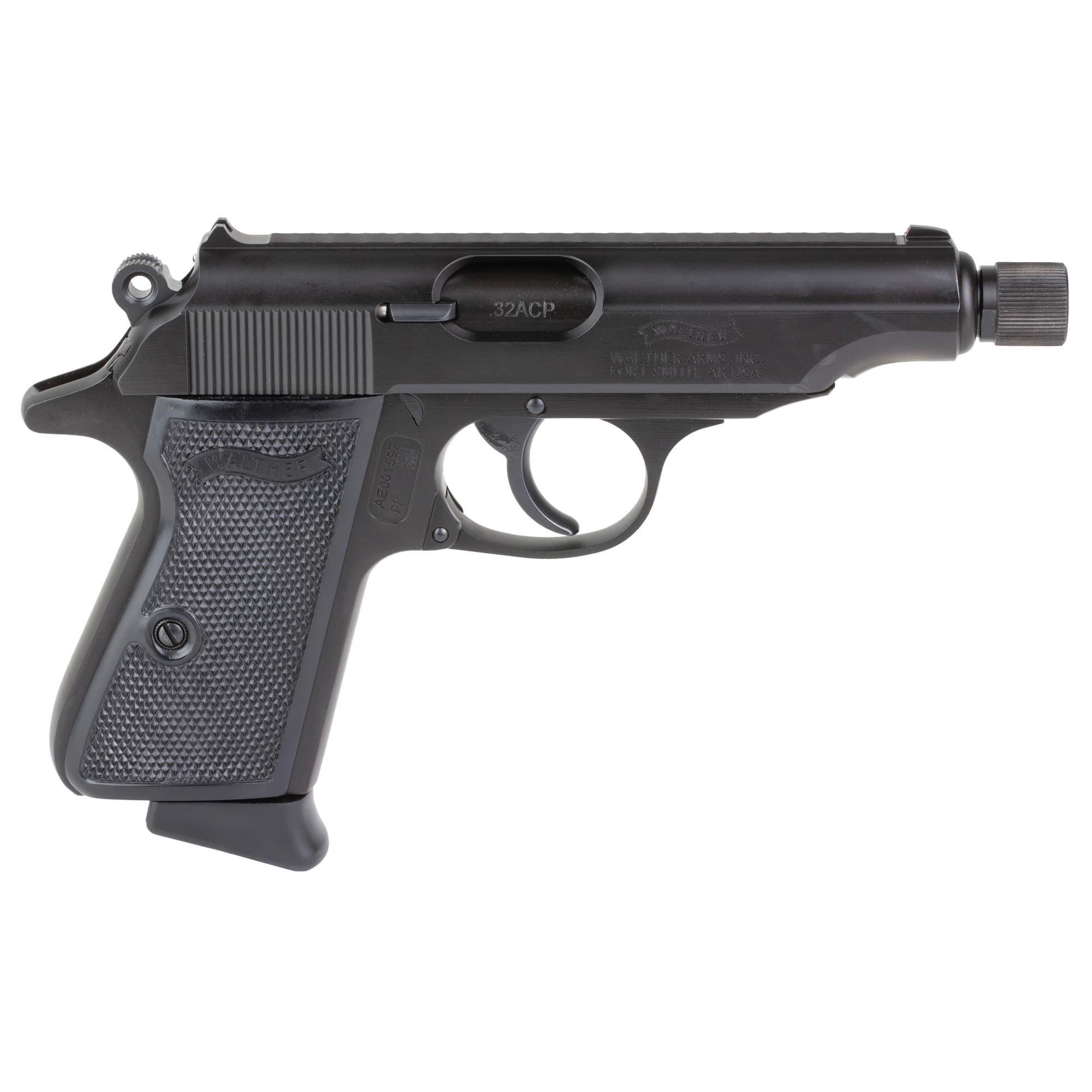Walther PP SD Pistol 32 ACP 3.9" Black Threaded Barrel 8 rd.