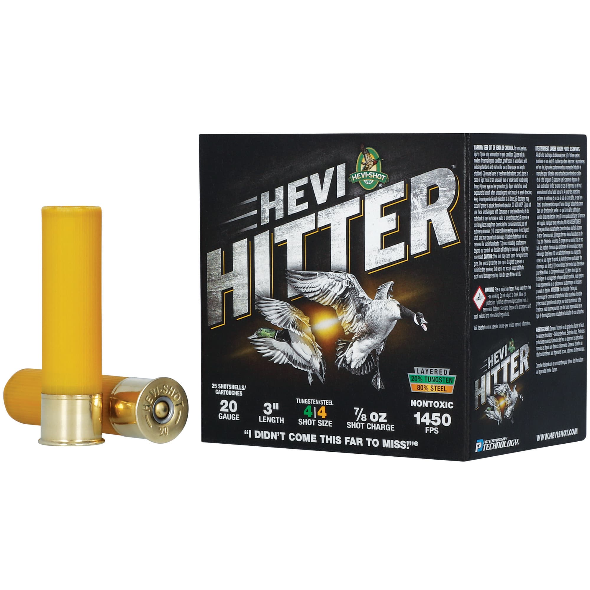 HEVI-Shot HEVI-Hitter Tungsten/Steel Shotshells 20ga 3" 7/8oz 1450 fps #4 25/ct