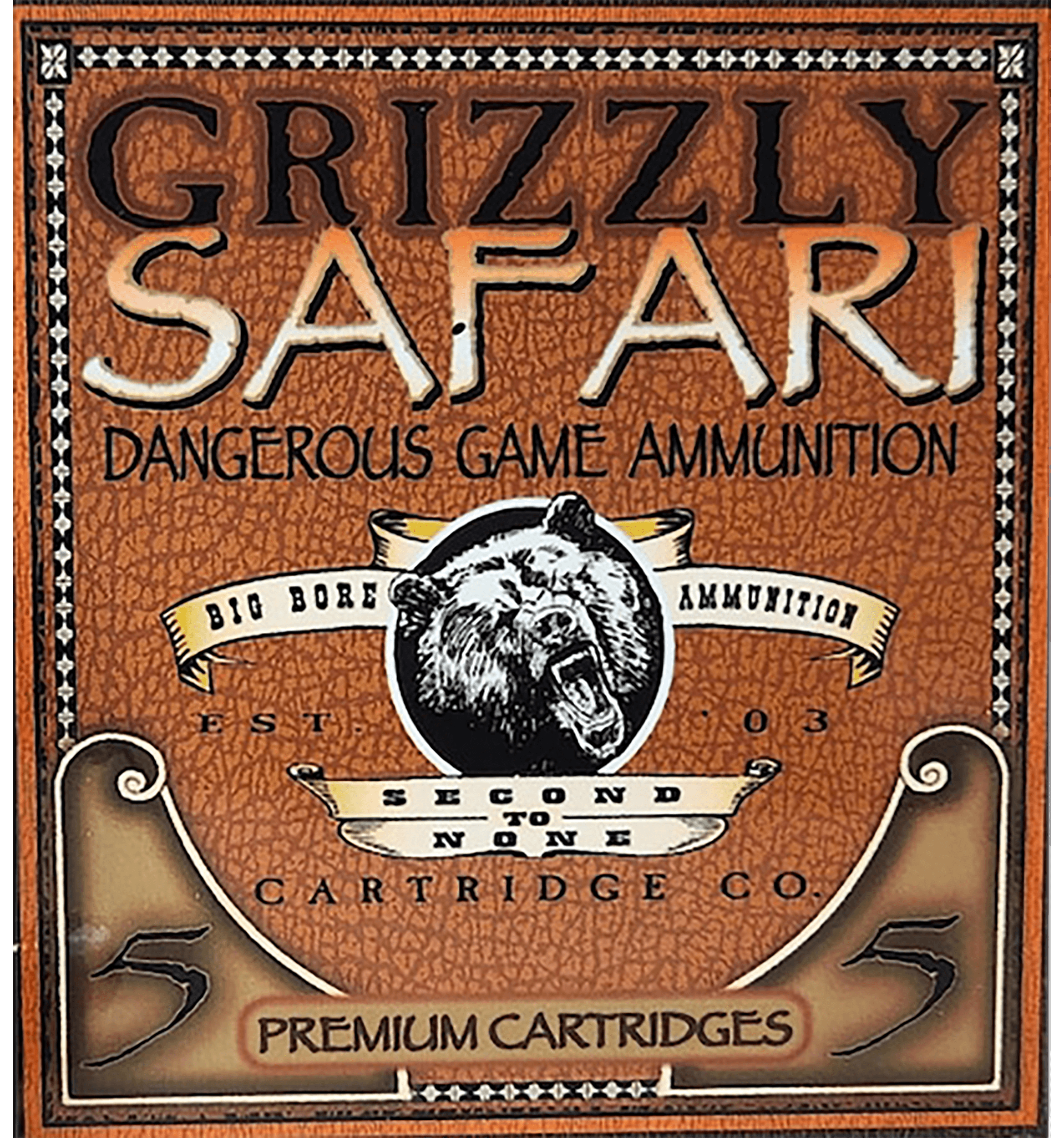 Grizzly Ammo GC5/416NE2   500-416NitroExpress 400gr Solid Brass 5 Per Box/10 Case
