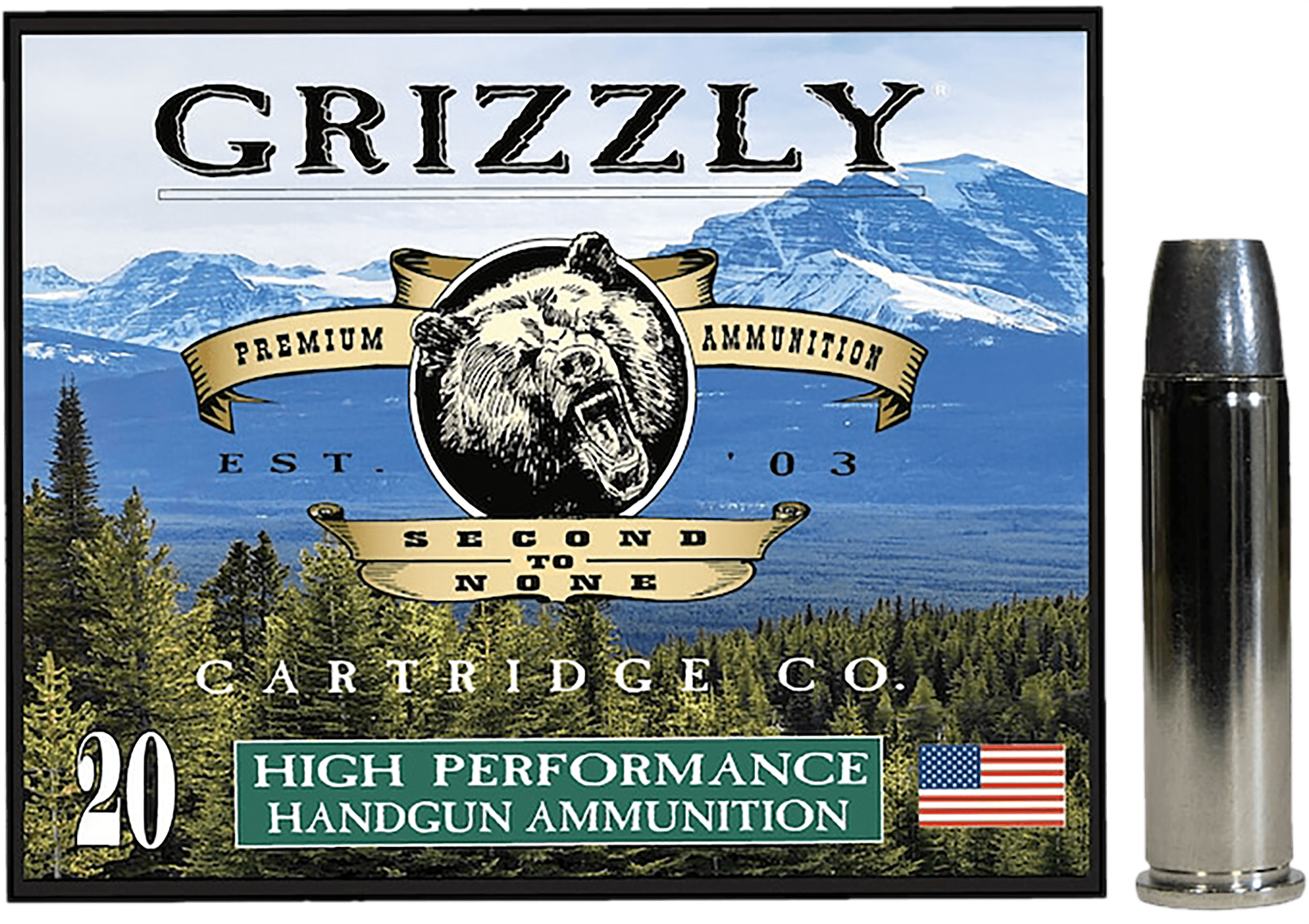 Grizzly Ammo GC357M14   357Mag 200gr Wide Long Nose Gas Check 20 Per Box/10 Case
