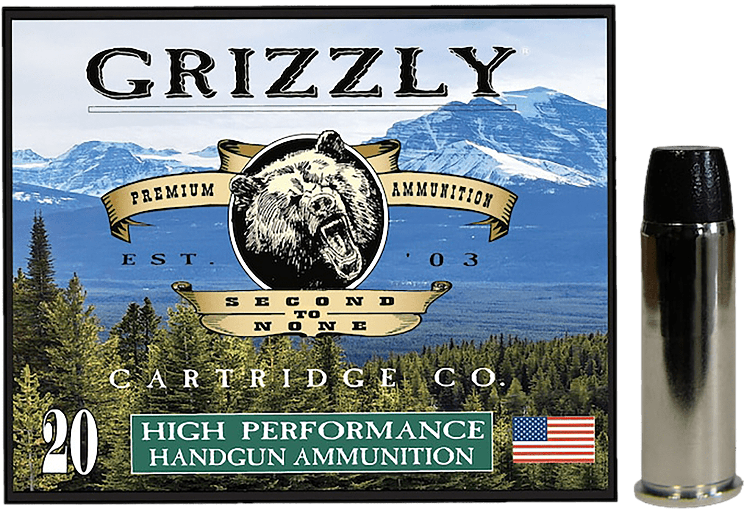 Grizzly Ammo GC44M16 44Mag 300gr Wide Flat Nose Gas Check 20 Per Box/10 Case