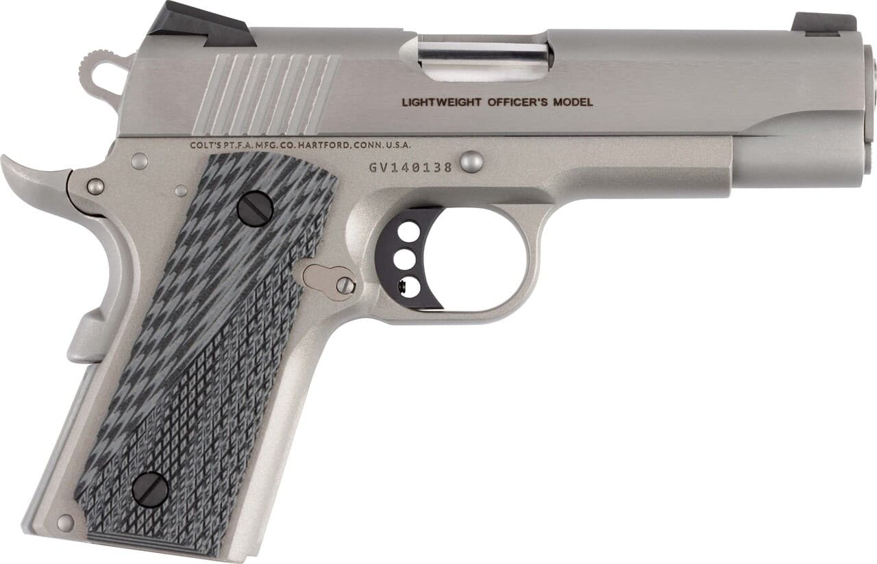Colt Lightweight Officer 45 Acp 4.25 inch 7 rounds Stainless Cerakote G10 Grips