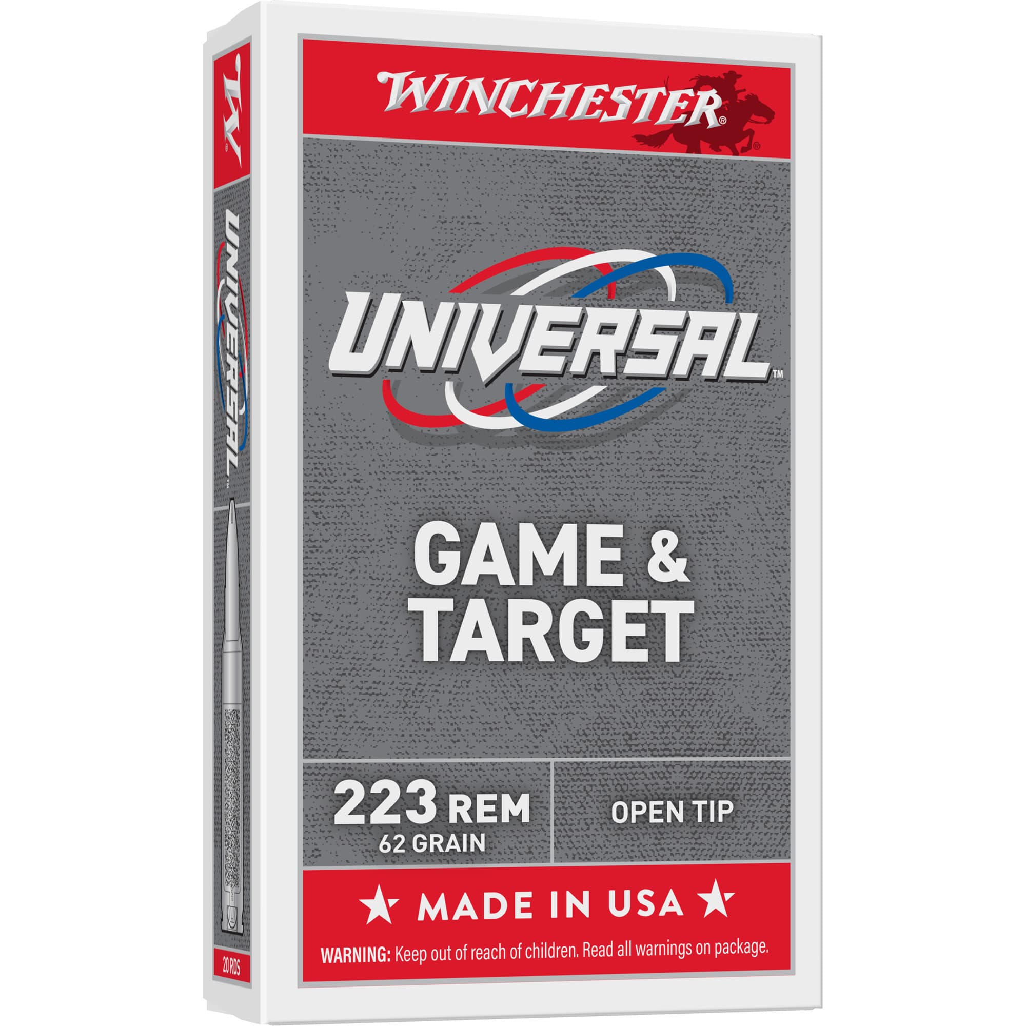 Winchester, White Box, 223 Remington, Hollow Point, 62 Grain, 20 Rounds