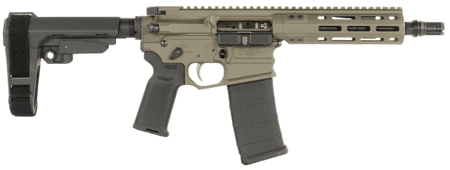 Cobalt Kinetics CKPROLITE30075CKG Pro Light 300 Blackout 7.50" Black Melonite Barrel, CK Green Aluminum Picatinny Rail Receiver, Polymer SB Tactical SBA3 Brace, Black Polymer Grip