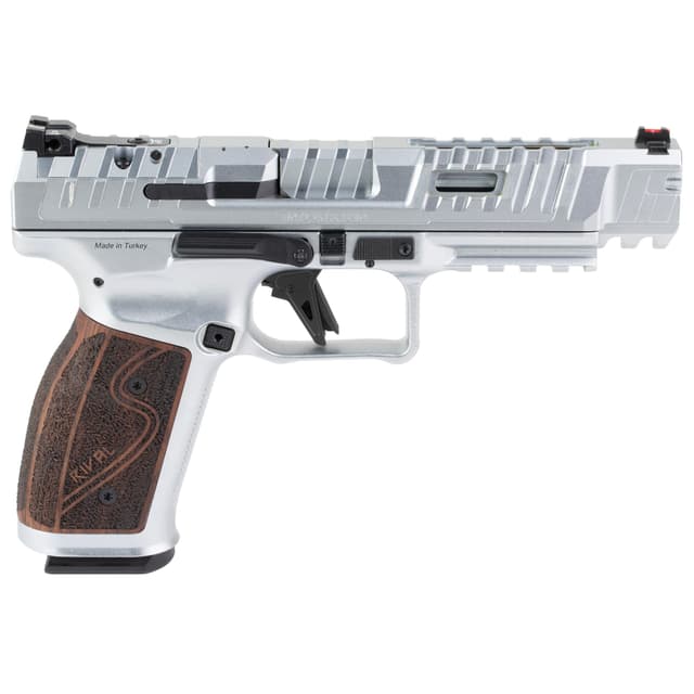 CANIK SFx RIVAL-S Pistol - Chrome | 9mm | 5" Barrel | 2 - 18rd Mag |Rosewood Grips | Steel Frame