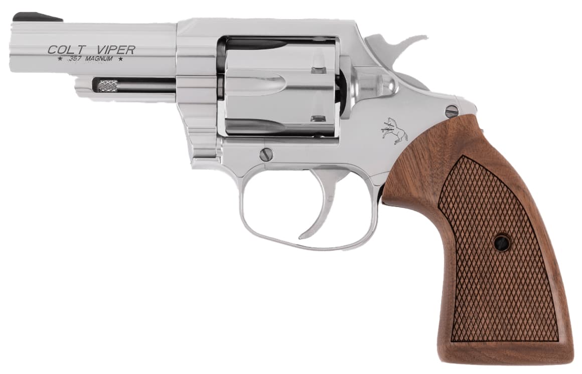 Colt Viper 357 Magnum 3in 6 Rounds Stainless Steel Walnut Grips