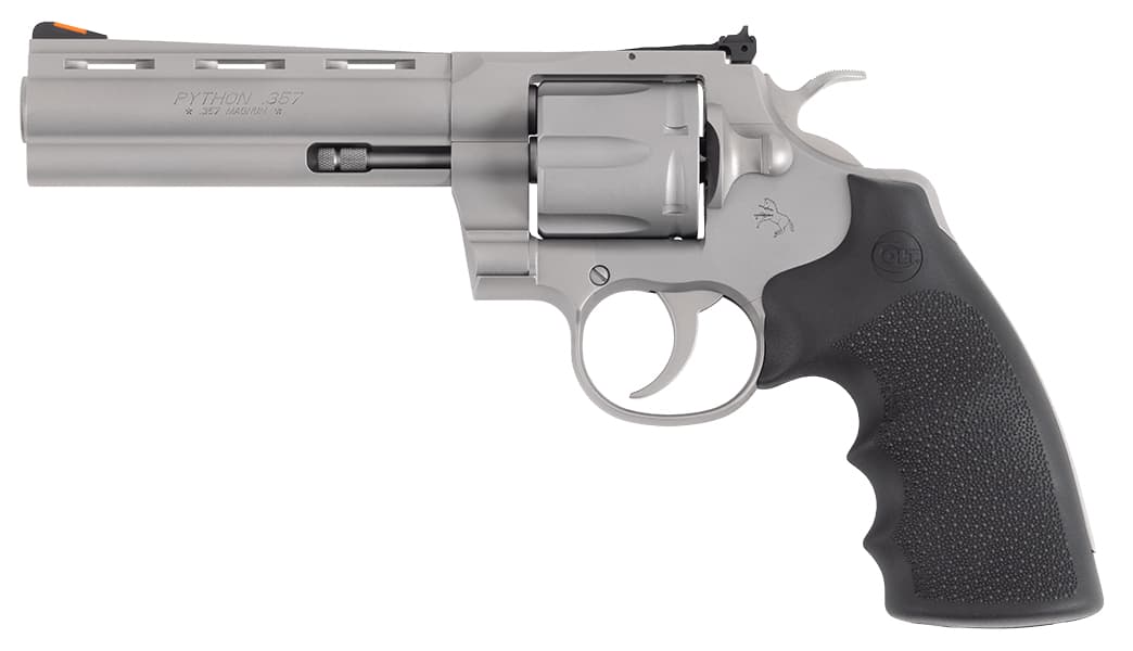 Colt Python 357 Magnum 5in 6-Round Matte Stainless Steel Rubber Grip