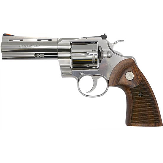Colt Python 357 Magnum 4.25 in 6 Rounds Stainless Semi-Bright Walnut Grips