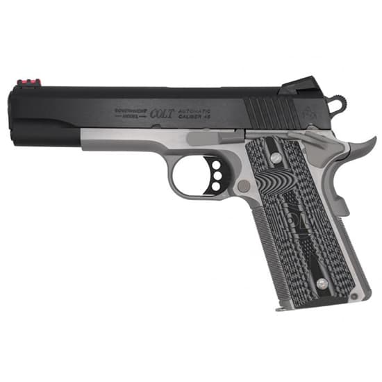 Colt Shooter's Model 1911 Govt 45 ACP 5in 8rd Blued Slide Stainless Frame