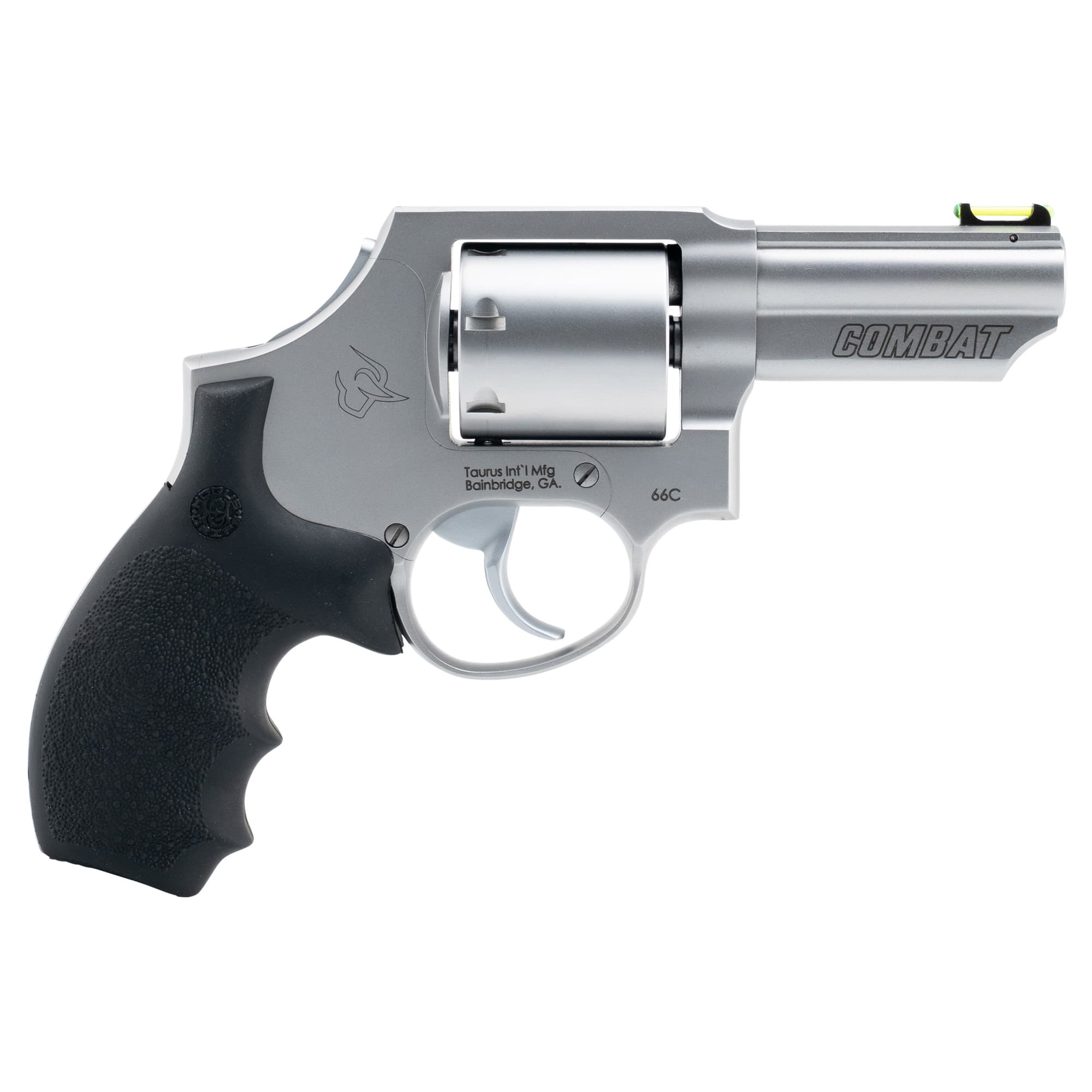 Taurus 66C Revolver - Stainless Steel | 357 MAG | 3" | 7RD | HOGUE GRIPS