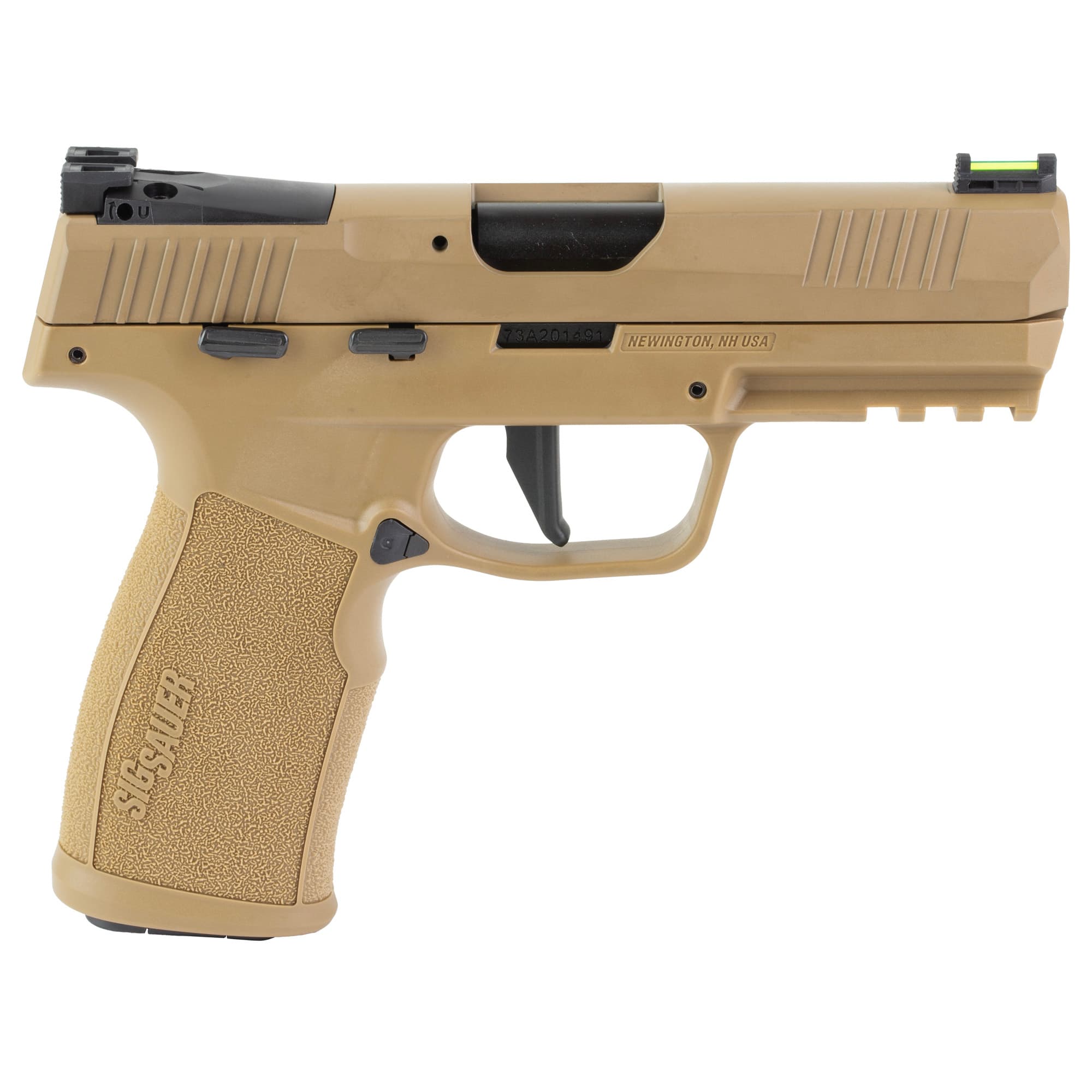 Sig Sauer 322CCAS P322  Compact Frame 22 LR 20+1 4" Black Threaded Barrel, Coyote Tan Cerakote Optic Ready/Serrated Slide, Coyote Tan Polymer Frame w/Picatinny Rail, Polymer Grip, Ambidextrous