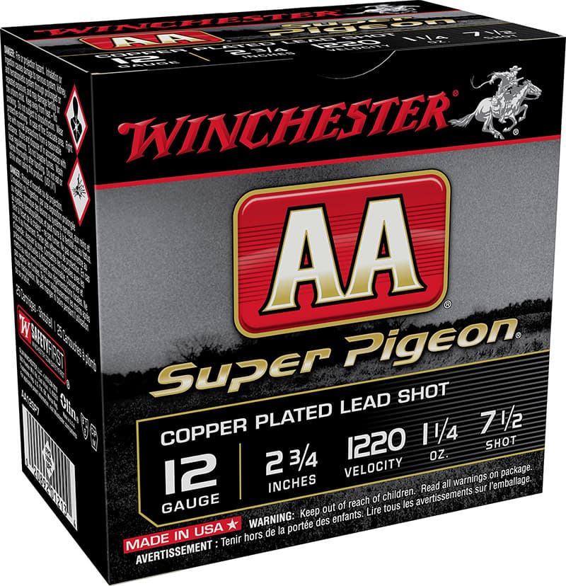Winchester Aa Super Pigeon 12 Gauge Shot 1 1/4 oz #7.5 25 Rounds