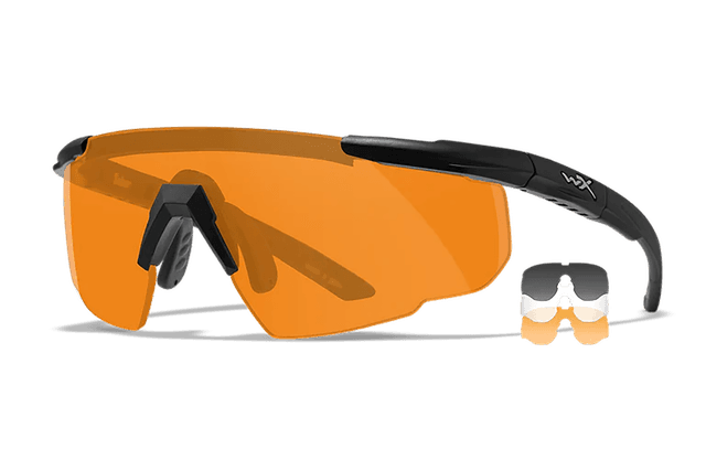 Wiley X 308 Saber Advanced Smoke Gray/Clear/Light Rust Lens Polycarbonate Matte Black Frame