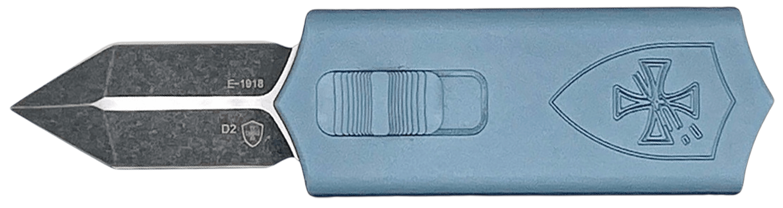 Templar Knife SMCAGB121 Sentinel Money Clip 1.88" OTF Dagger Plain Black Oxide Stonewashed Powder Coated D2 Steel Blade, 3.41" Blue Anodized Aluminum Handle