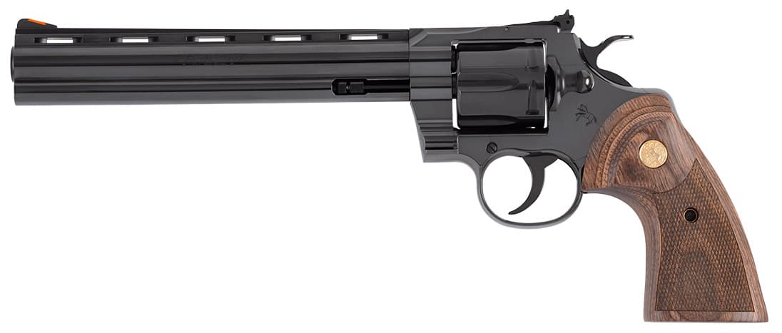 Colt Python 357 Magnum 8 inch 6 Rounds Polished Blued Walnut Target Grips