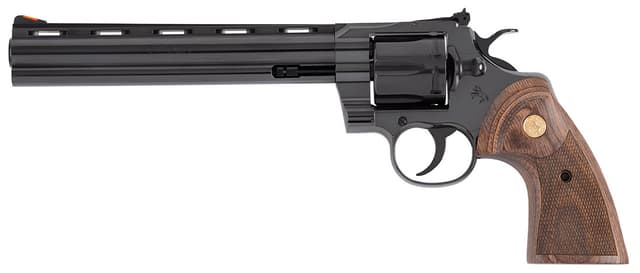 Colt Python 357 Magnum 8 inch 6 Rounds Polished Blued Walnut Target Grips